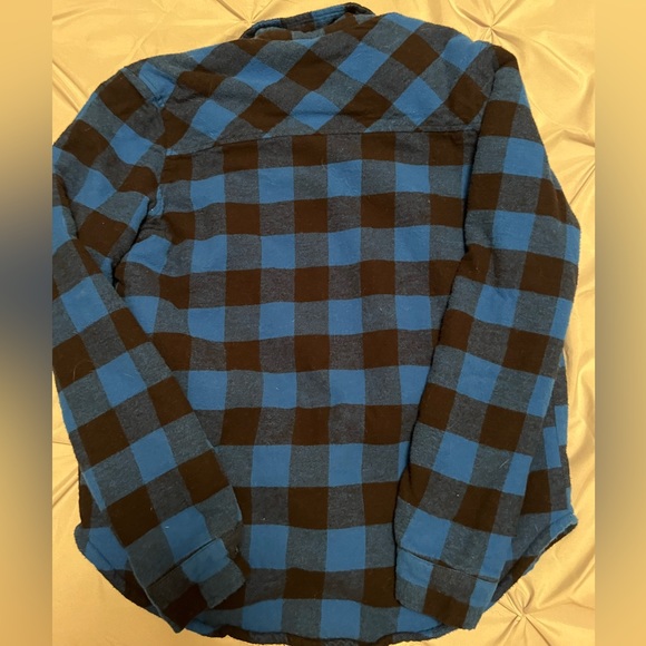 Bluenotes Fluffy Plaid Blue Flannel | XS - Picture 3 of 3